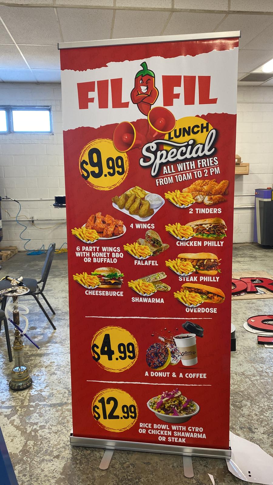 FilFil custom promotional roll-up banner